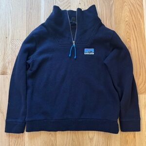 Patagonia Woolie Fleece Pullover 1/4 zip Sweater navy size M